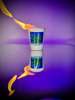 Floating Weed Leaf Close-Up Shot Glass