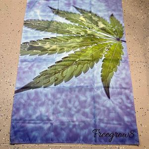 Serene Waters Cannabis Leaf Flag