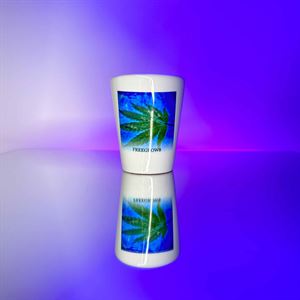 Floating Weed Leaf Close-Up Shot Glass