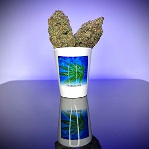 Floating Weed Leaf Close-Up Shot Glass